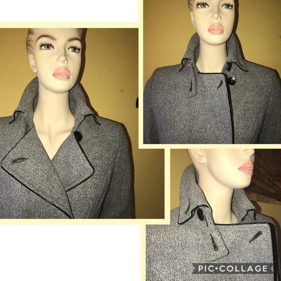 New‎ Double-Breasted Tweed Grey Coat by PAUCINNI - Picture 3 of 8